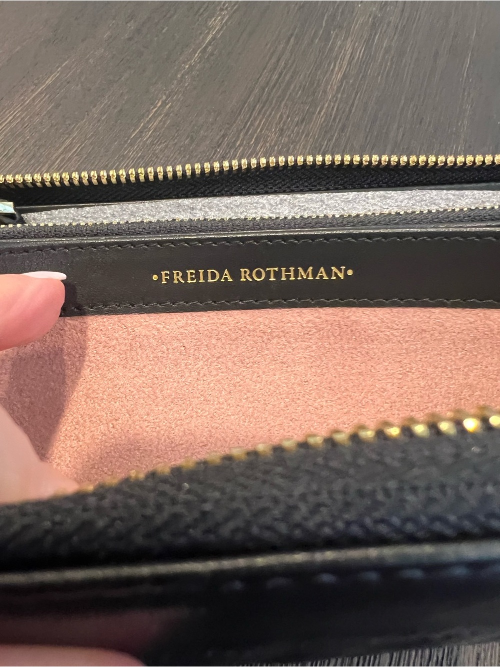 Freida Rothman Leather Quilted Black Zip Wallet - Picture 7 of 9